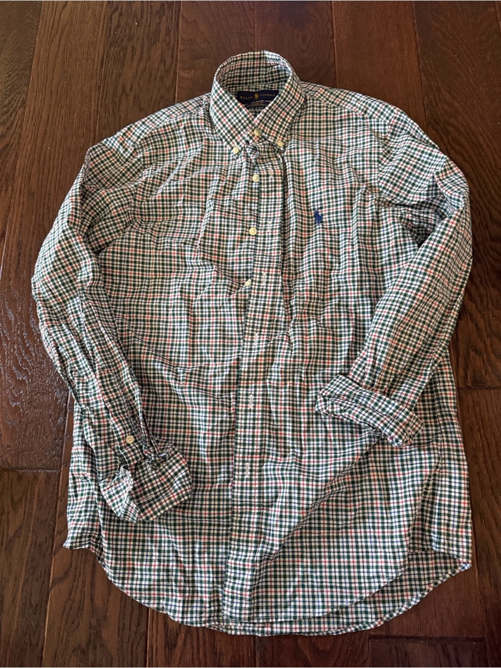 Ralph Lauren Multi-Color Green & Blue Plaid Button-Down Shirt